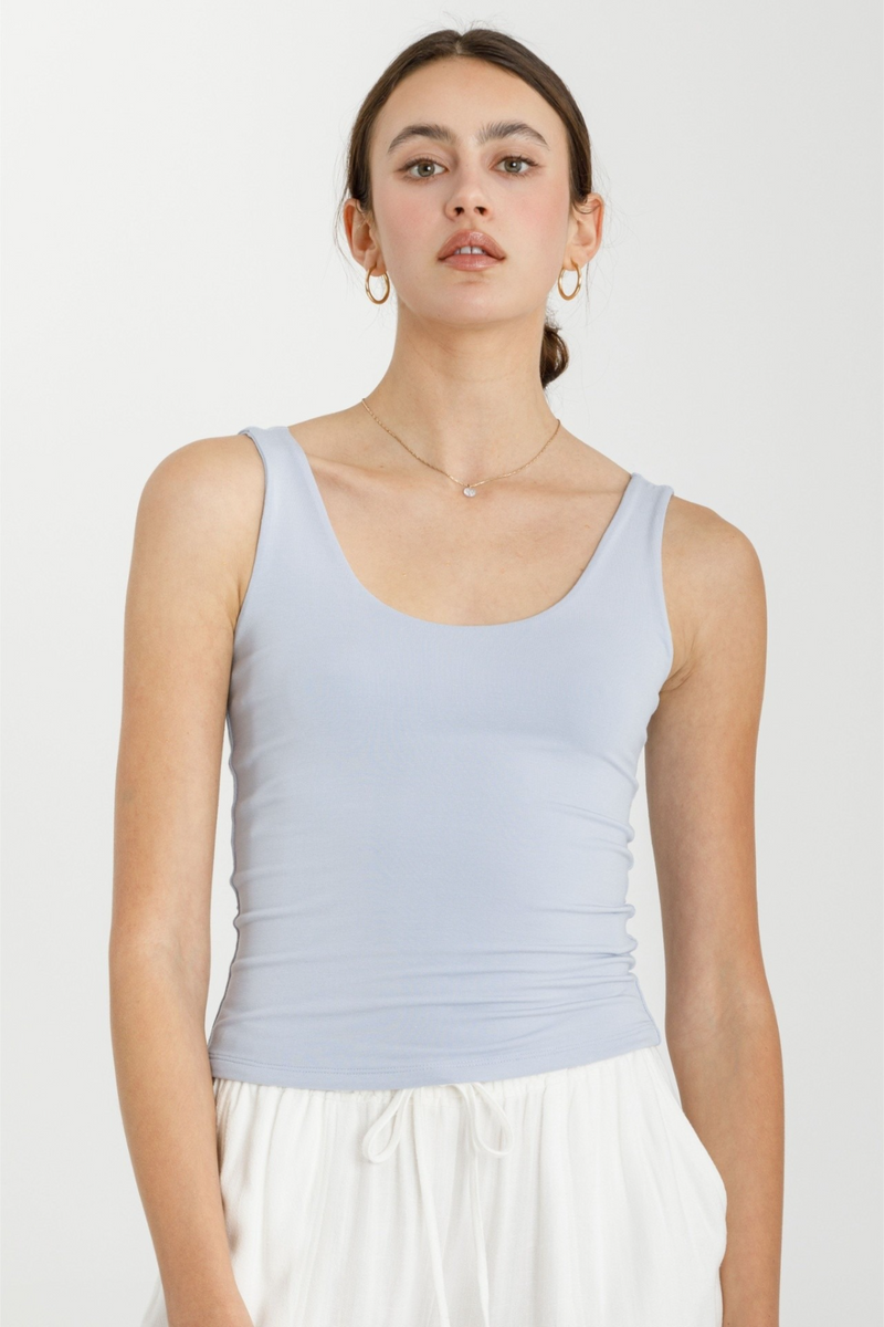 Light Gray Be Cool Scoop Neck Jersey Tank Shirts & Tops