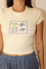 Wheat Amalfi Coast Postcard Mini Tee Tee
