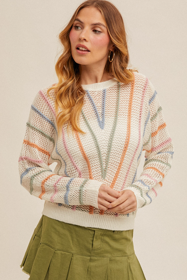 Prism Drift Fishnet Sweater