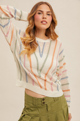 Prism Drift Fishnet Sweater