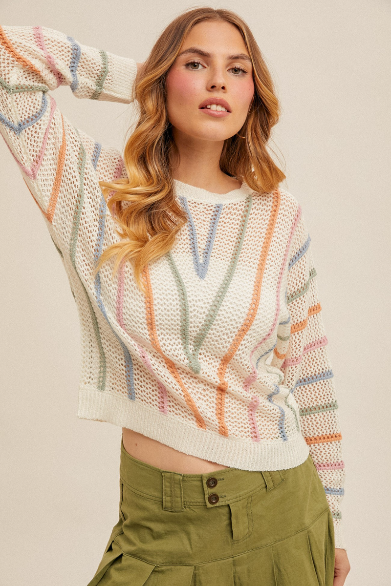 Prism Drift Fishnet Sweater