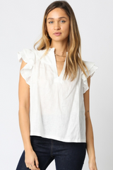Antique White Jodie Ruffled Blouse Blouse