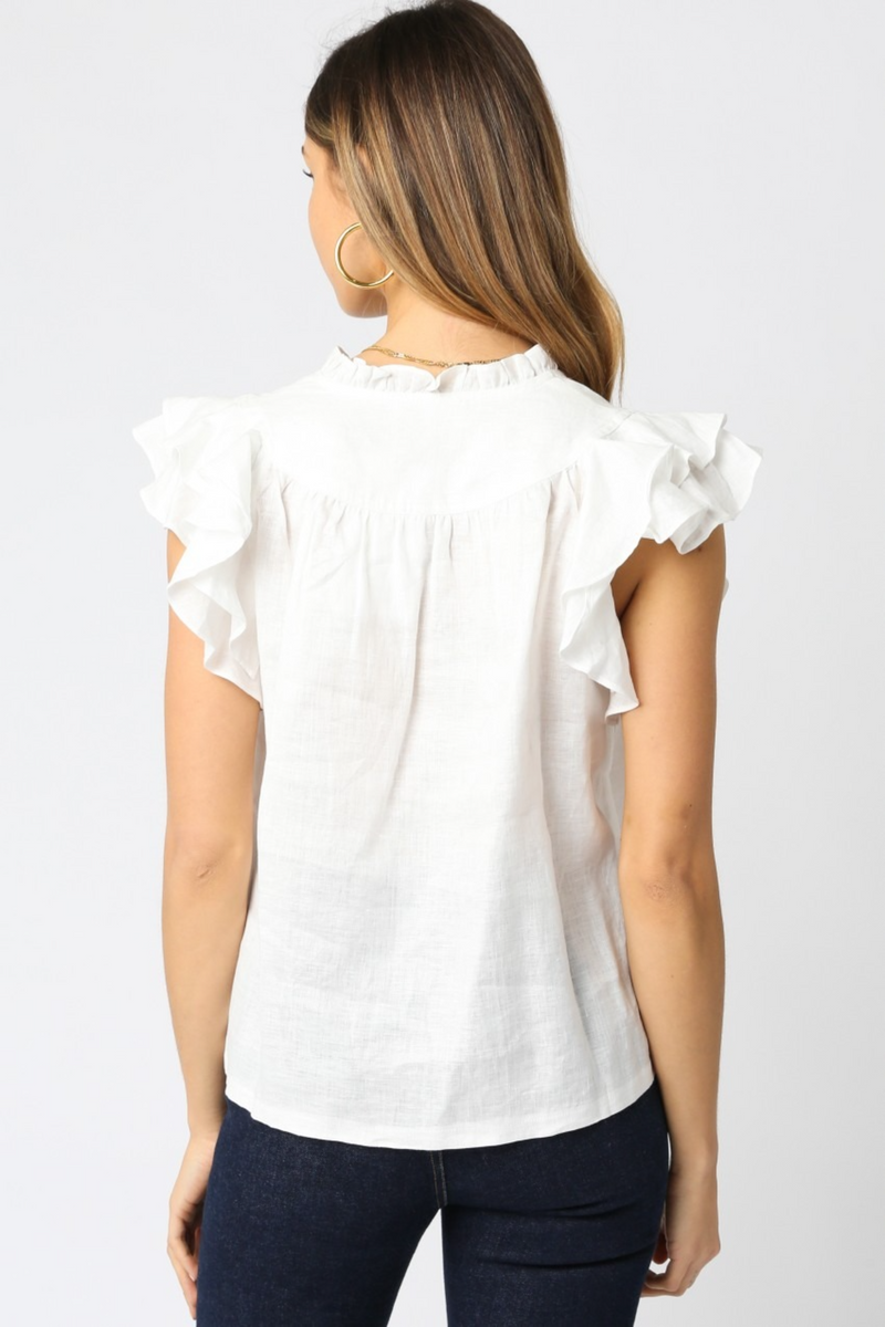 Beige Jodie Ruffled Blouse Blouse