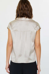 Light Gray Deene Silk Blouse Blouse