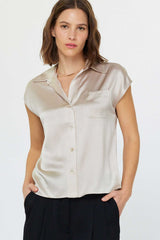 Light Gray Deene Silk Blouse Blouse