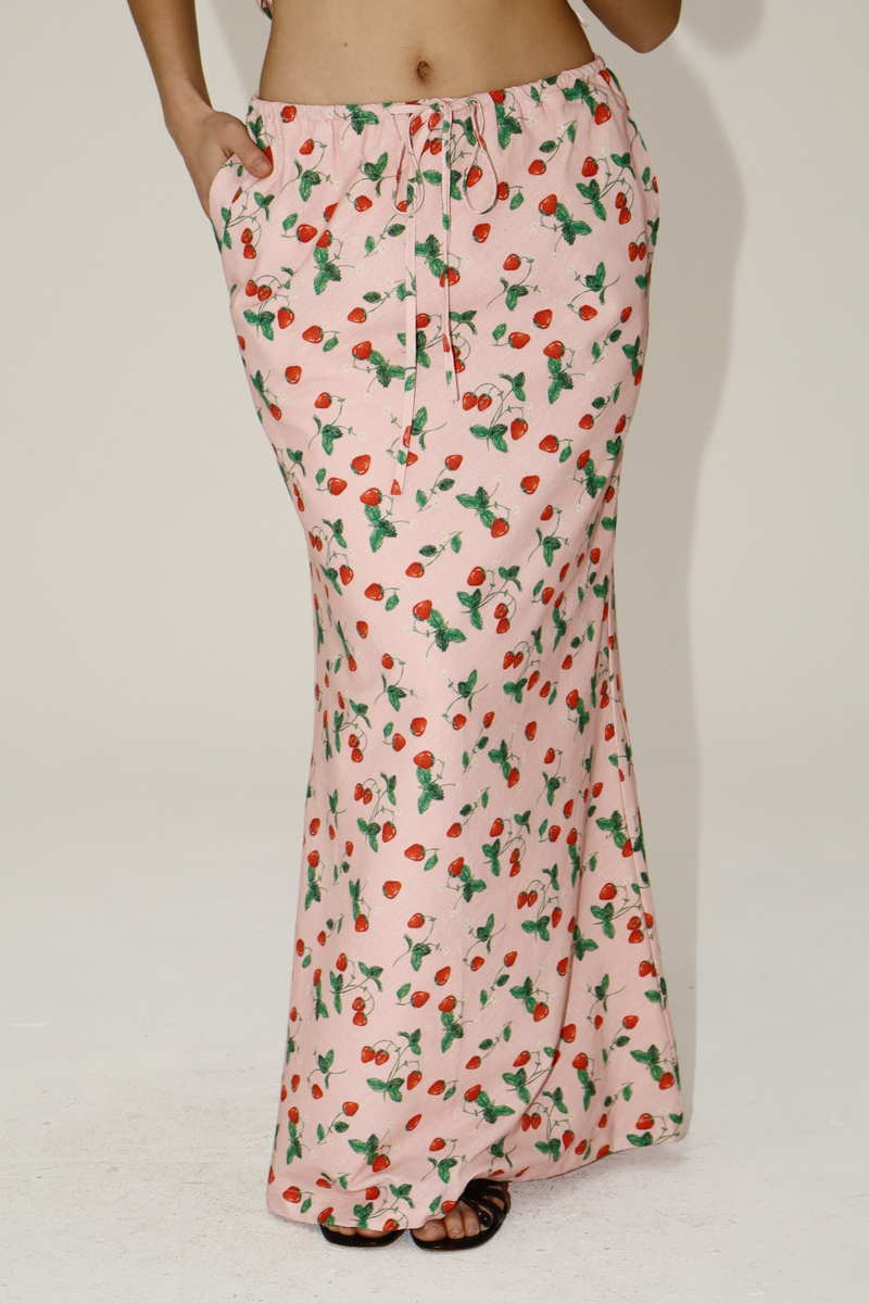 Berry Sweet Strawberry Maxi Skirt