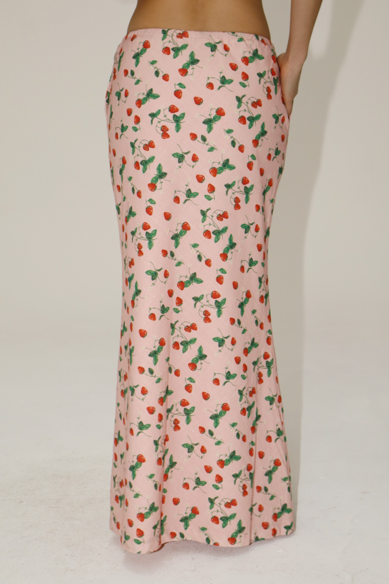 Berry Sweet Strawberry Maxi Skirt