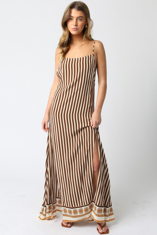 Light Gray Swinton Striped Maxi Dress Maxi Dress