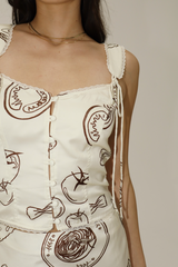 Gray Midnight In Milan Corset Top Top