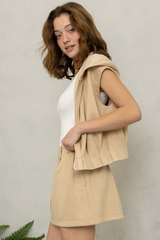 Gray Lee Sleeveless Zip Hoodie Top