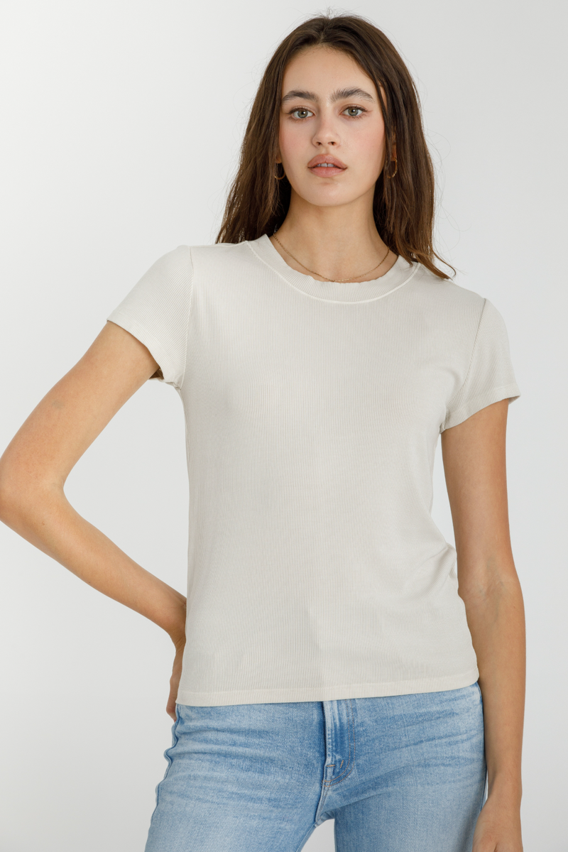 Light Gray Everyday Ribbed T-Shirt T Shirt