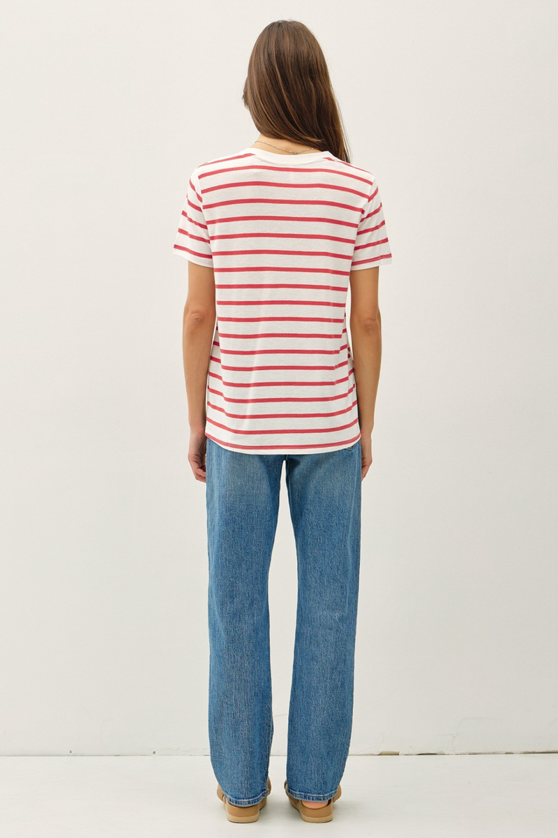 Light Gray Peyton Striped T-Shirt T Shirt