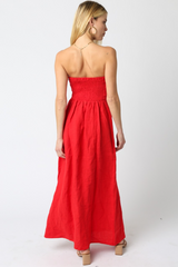 Firebrick Babette Linen Maxi maxi dress