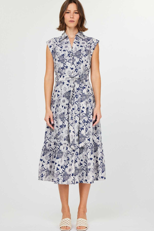 Light Gray Petals Of Joy Midi Dress Midi Dress