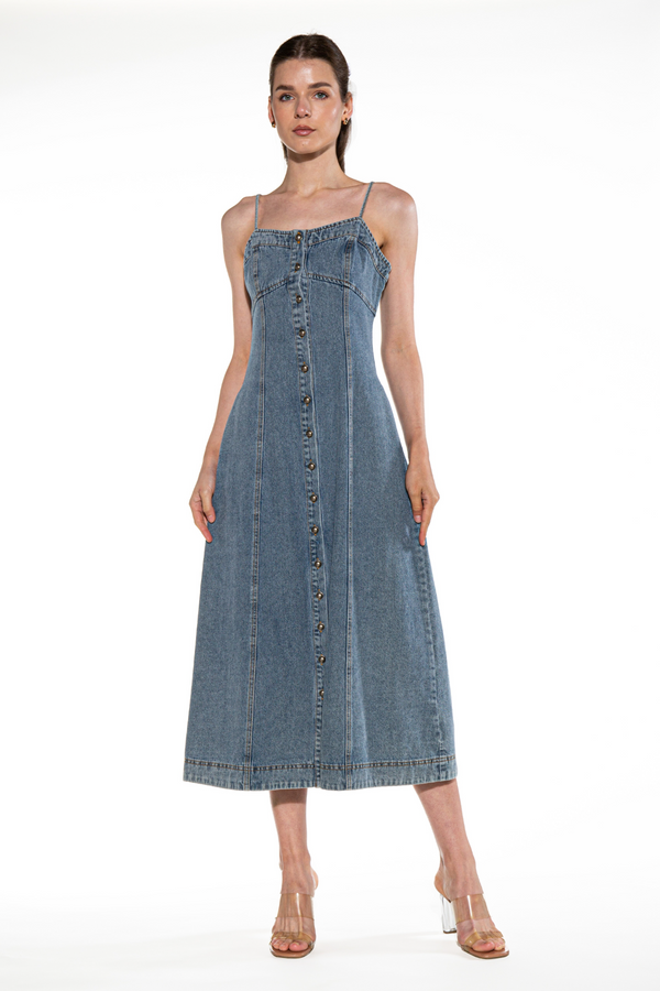 Light Gray Blue Belle Midi Dress Midi Dress