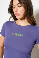 Slate Gray Olives Beaded Tee T Shirt