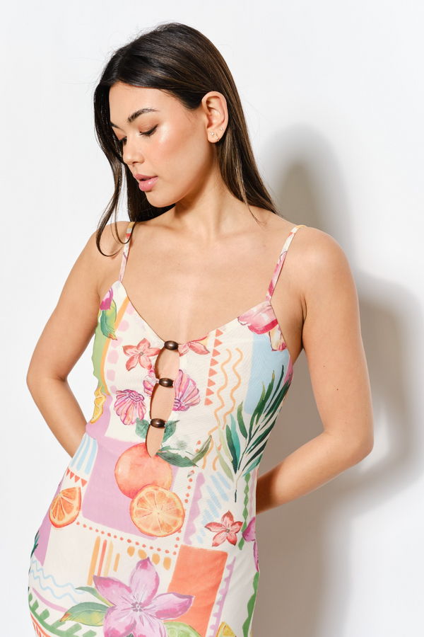 Light Gray Petals In The Tide Mesh Maxi Maxi Dress