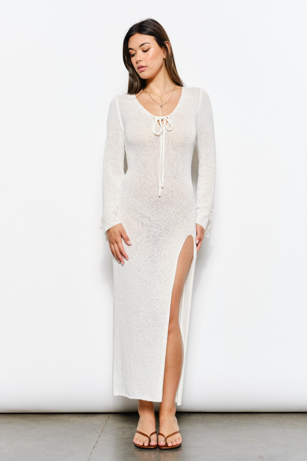 Beige Sunspell Knit Maxi Dress Maxi Dress