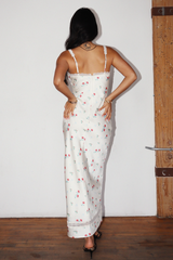 Light Gray Lipstick & Lace Rose Maxi Dress Maxi Dress