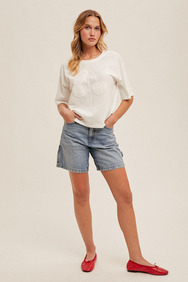 Frayed & Flirty Cherry Patch T-Shirt