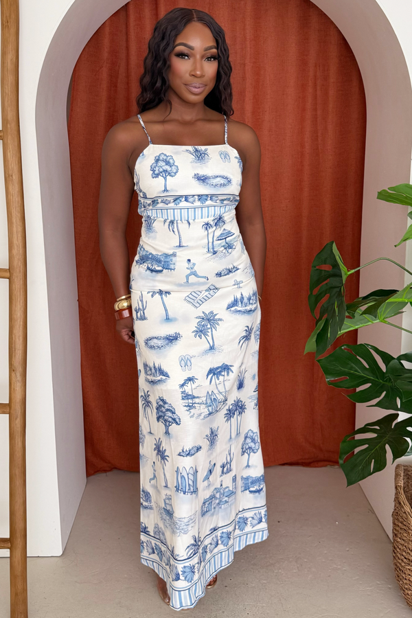 Rosy Brown Palmetto Sketch Maxi Dress Maxi Dress