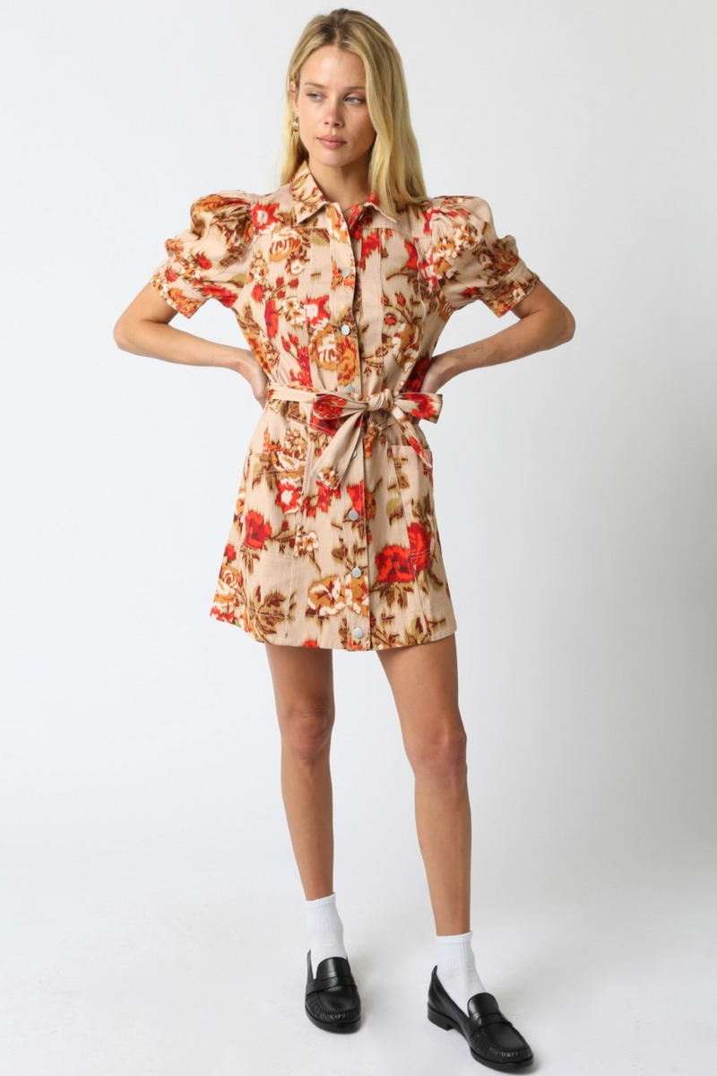 Light Gray Haven Floral Mini Dress Mini Dress