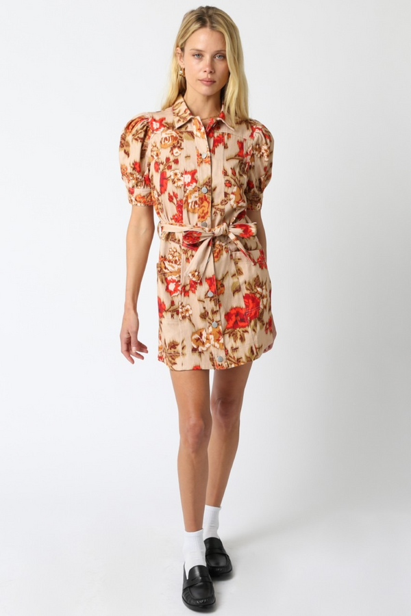 Antique White Haven Floral Mini Dress Mini Dress