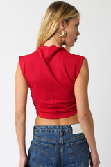 Dark Slate Gray Chessington Crop Top Top