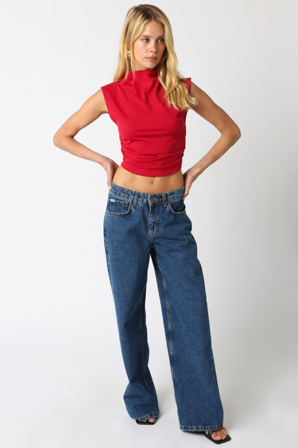 Light Gray Chessington Crop Top Top