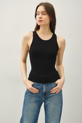 Dark Slate Gray Basic Round Neck Tank Tank