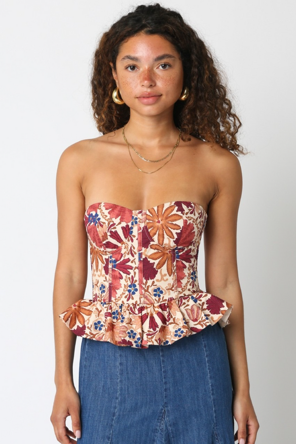 Dark Slate Gray Wild Honey Floral Top Top