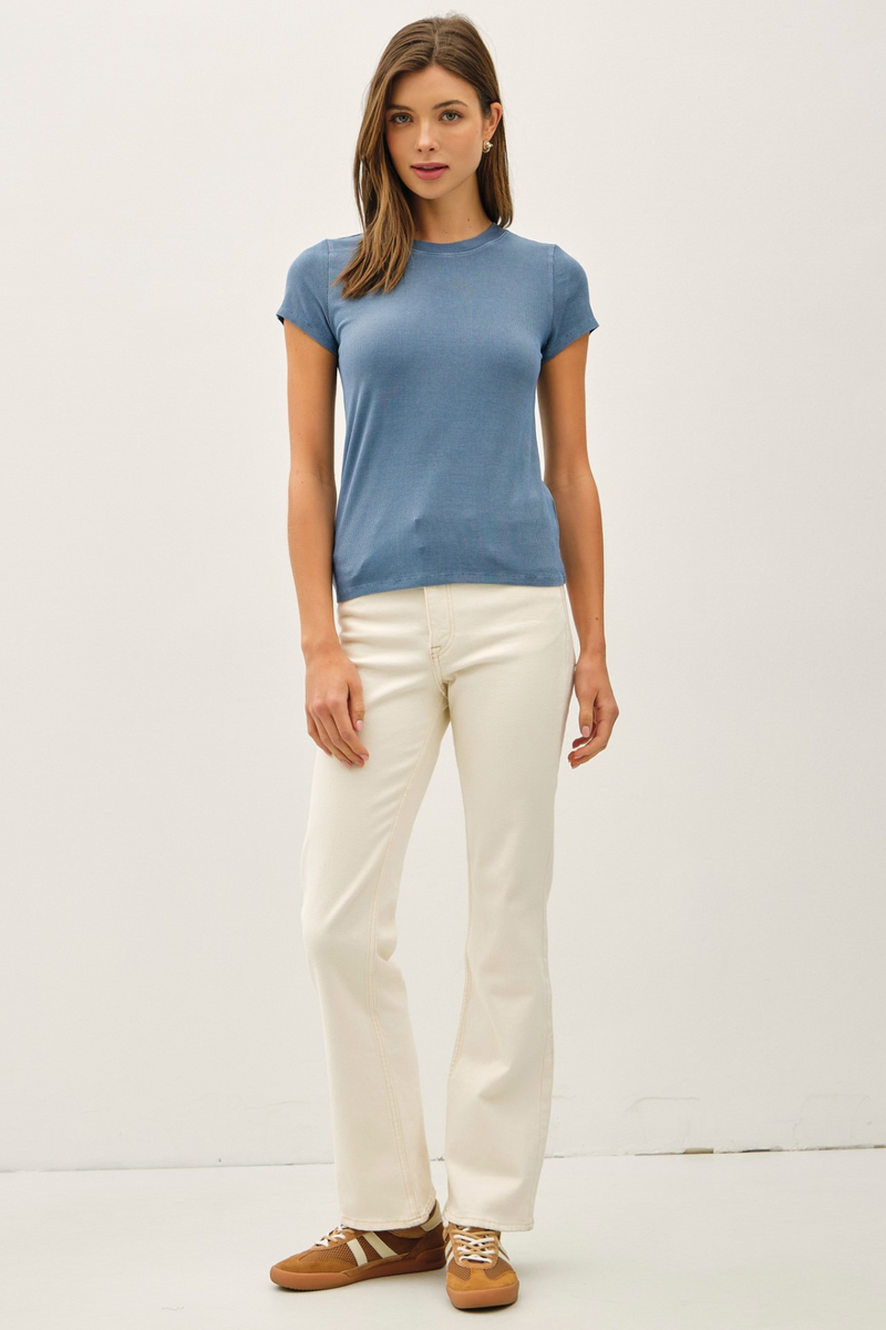 Light Gray Everyday Ribbed T-Shirt T Shirt