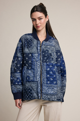 Light Gray The Free Spirt Quilted Bandana Bomber Jacket