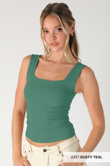 Light Gray Langley Clean Line Square Top Tank Top