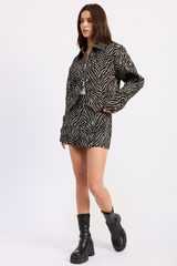 Lavender Bad Reptation Zebra Jacquard Mini Skirt Mini Skirt