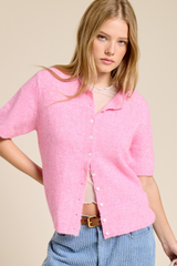 Light Gray Wren Short Sleeve Cardigan Cardigan