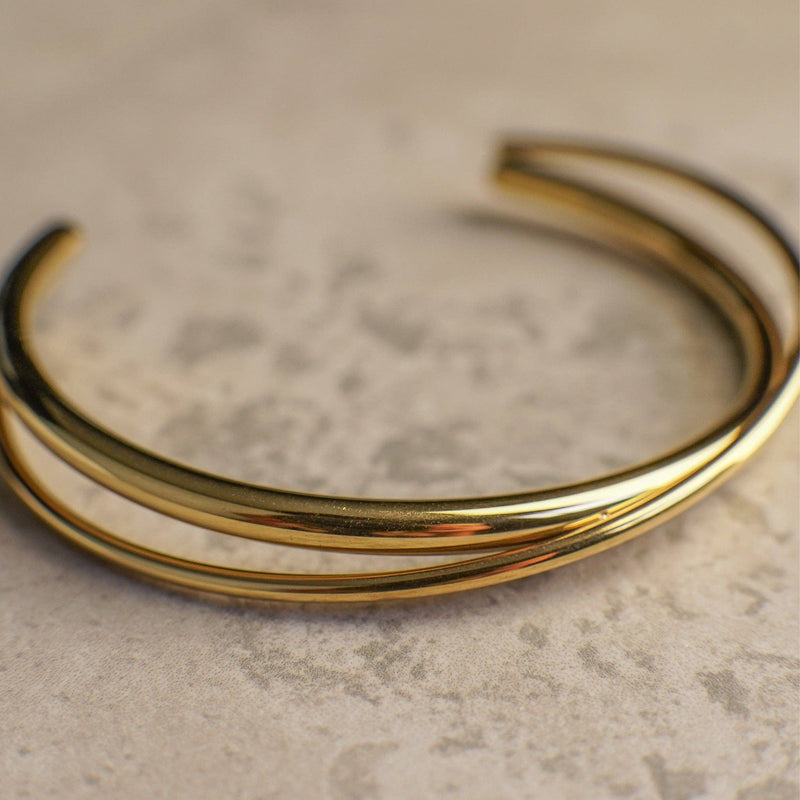 Rosy Brown Alessia Gold Twist Cuff Bracelet Bracelet