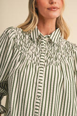 Gray Vintage Darling Striped Blouse Blouse