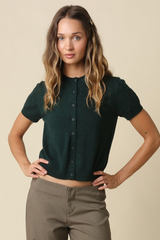 Light Gray Lydia Short Sleeve Cardigan Cardigan