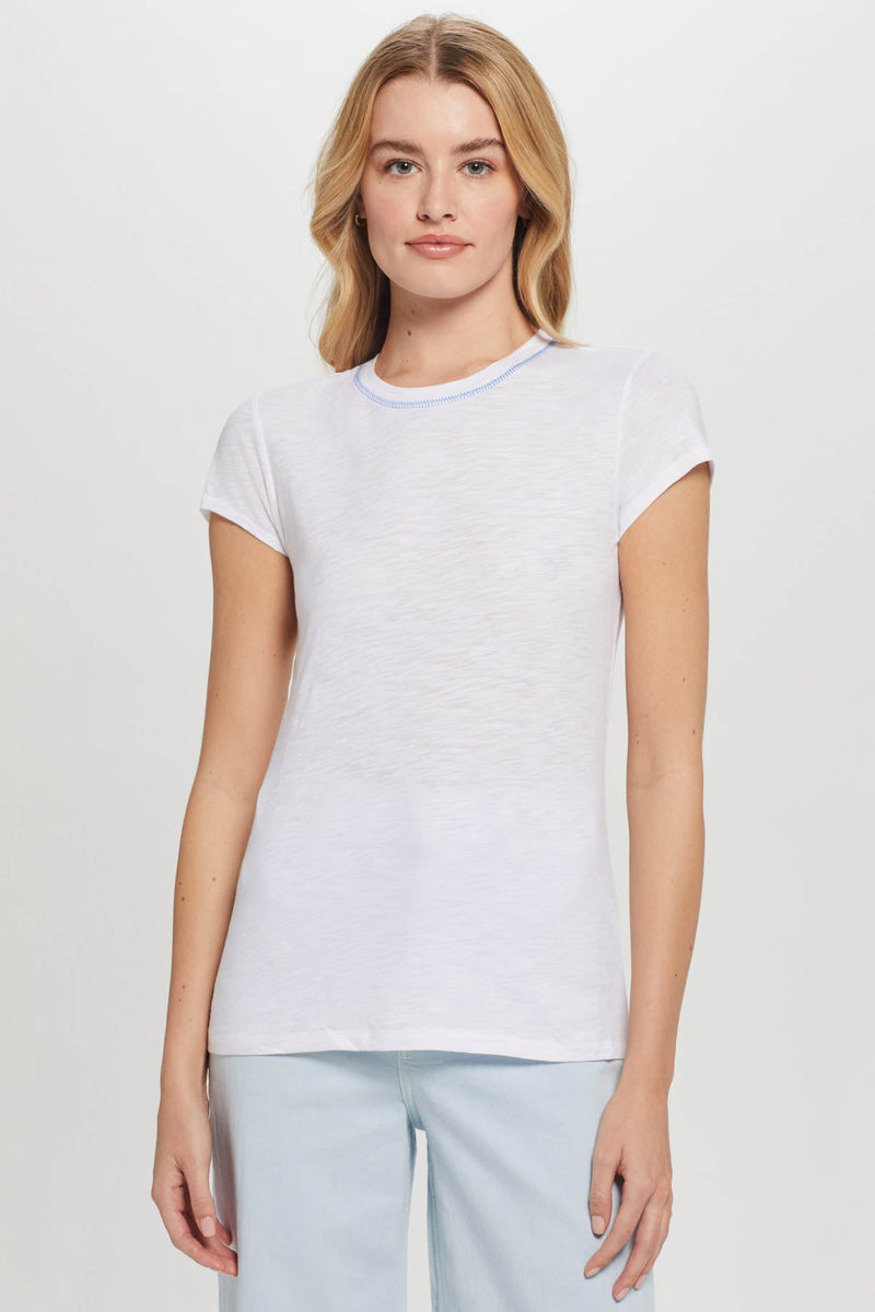 Light Gray Signature Stitch Ringer Tee T Shirt