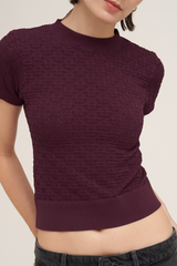 Dark Slate Gray Billie Floral Eyelet Top Top