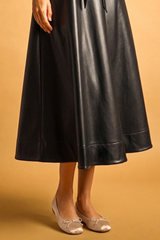Sandy Brown Rebel Belle Faux Leather Midi Dress Midi Dress