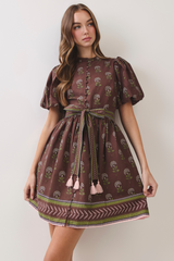 Light Gray The Charming Border Dress Mini Dress