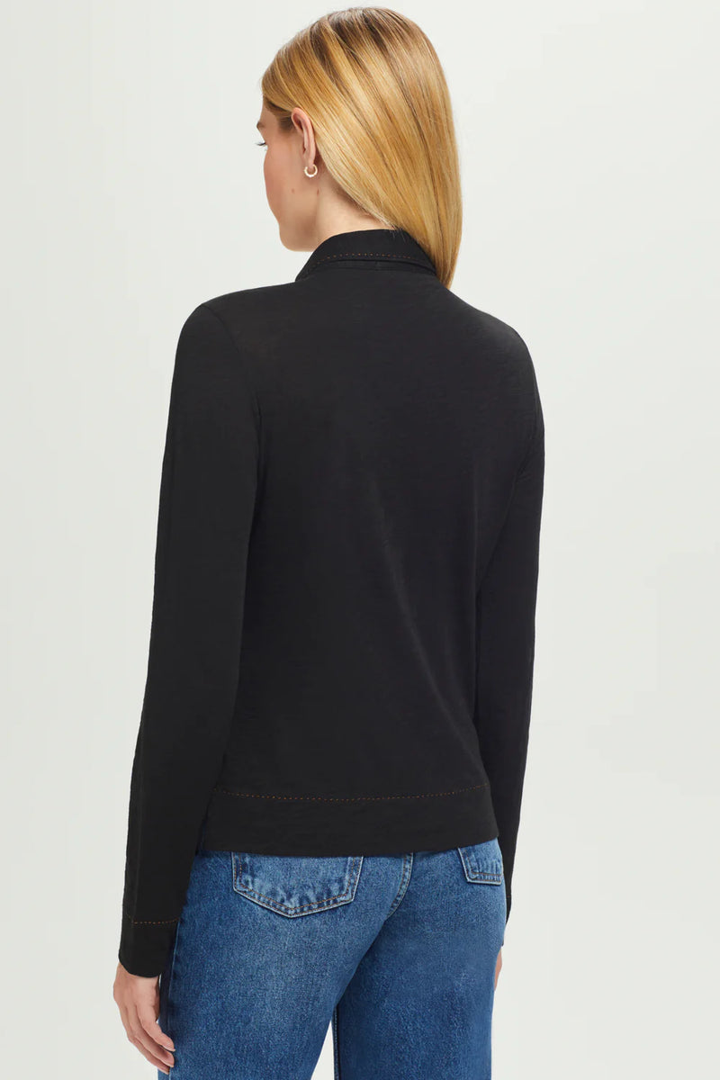 Beige Running Stitch Classic Shirt Shirts & Tops