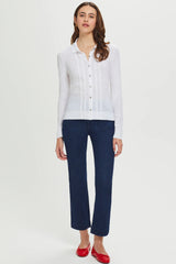 Light Gray Running Stitch Classic Shirt Shirts & Tops