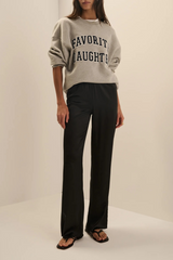 Gray The Embroidery Collegiate Sweatshirt Sweatshirt