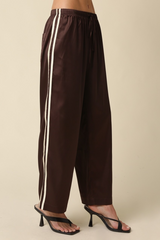 Black Marge Satin Track Pant Pant