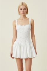 Antique White Rue Croset Mini Dress Mini Dress