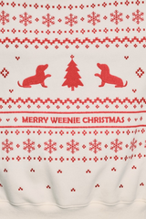 Light Gray Embroidered Merry Weenie Christmas Sweatshirt Sweater