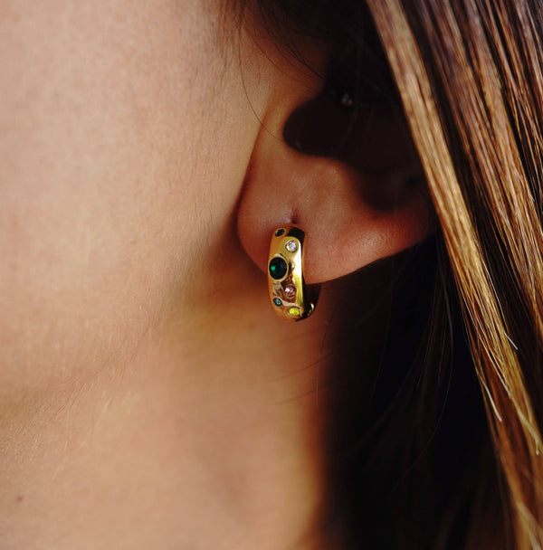 Rosy Brown Tatiana Multi Huggies Earrings